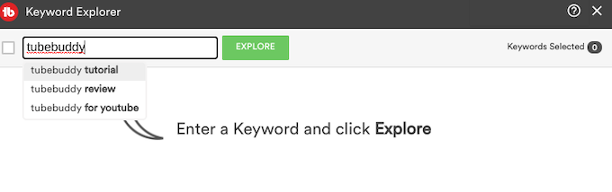 TubeBuddy Keyword-Explorer