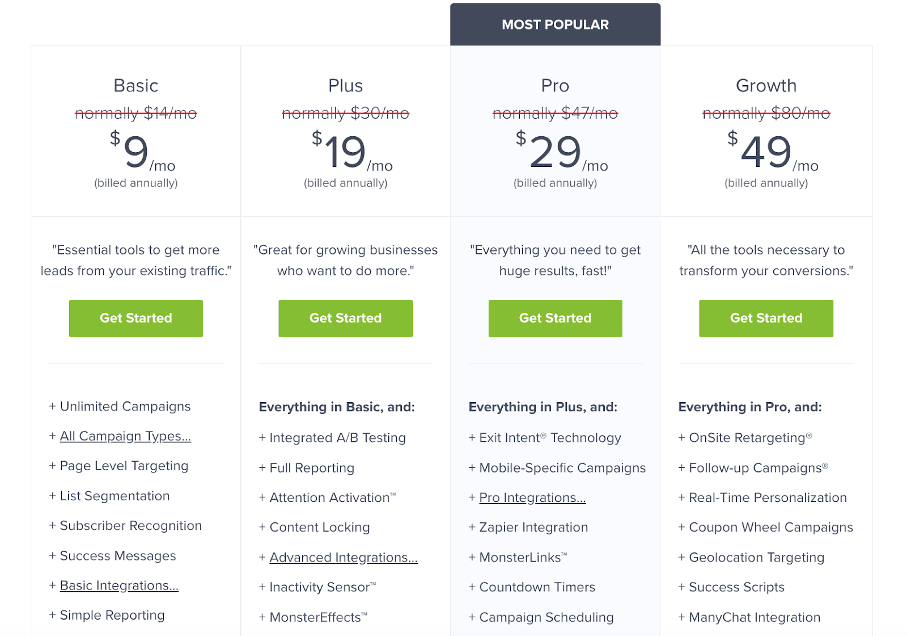 Sumome vs OptinMonster กับ OptiMonk: อันไหนให้เลือก? optinmonster pricing - Sumome vs OptinMonster vs OptiMonk: Which One to Choose?