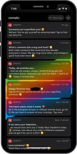 Benachrichtigung über Marketing