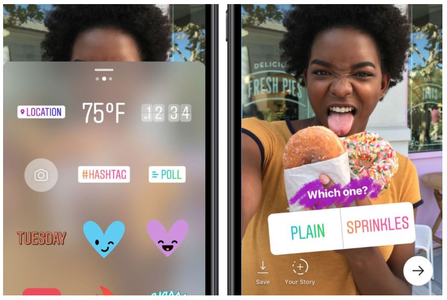 Exemple de sondage Instagram