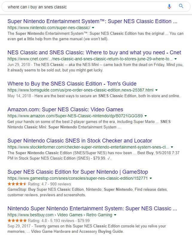 مثال التجارة الإلكترونية الكلاسيكية SNES