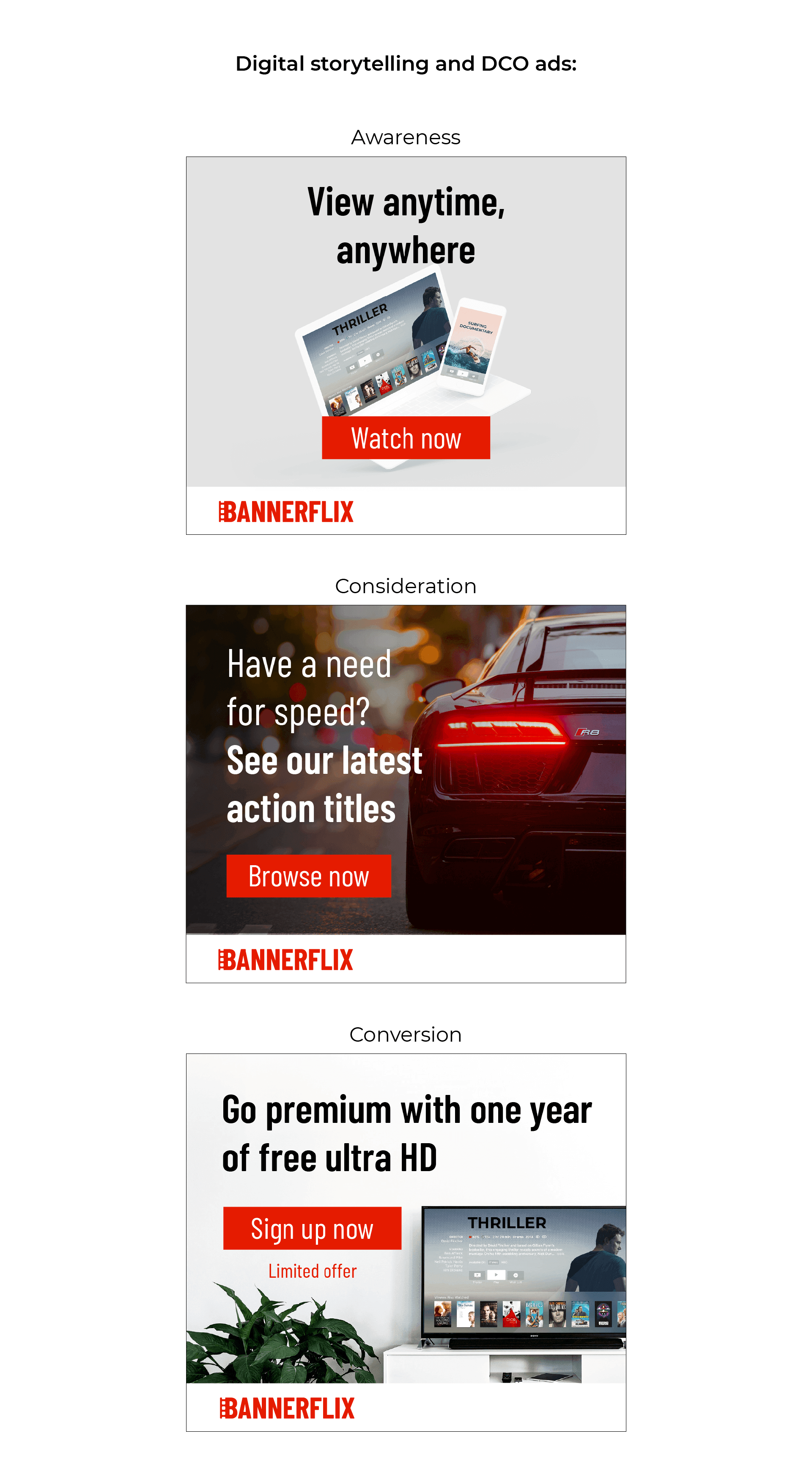 Banners de contação de histórias digitais