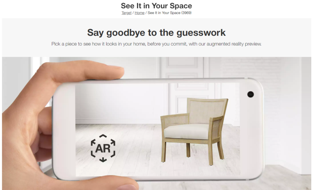 Screenshot der Target AR-Funktionen