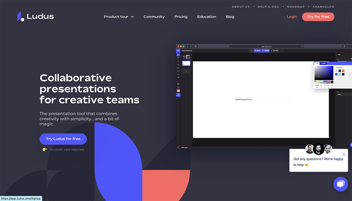 Ludusのホームページ。