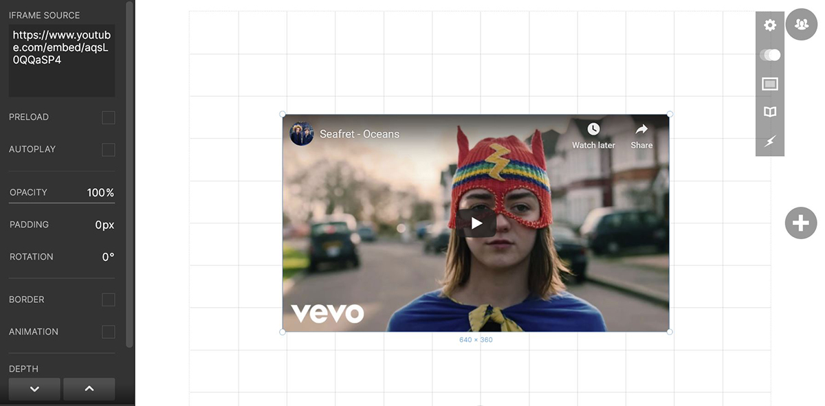 スライドを使用したサードパーティのコンテンツの埋め込み。