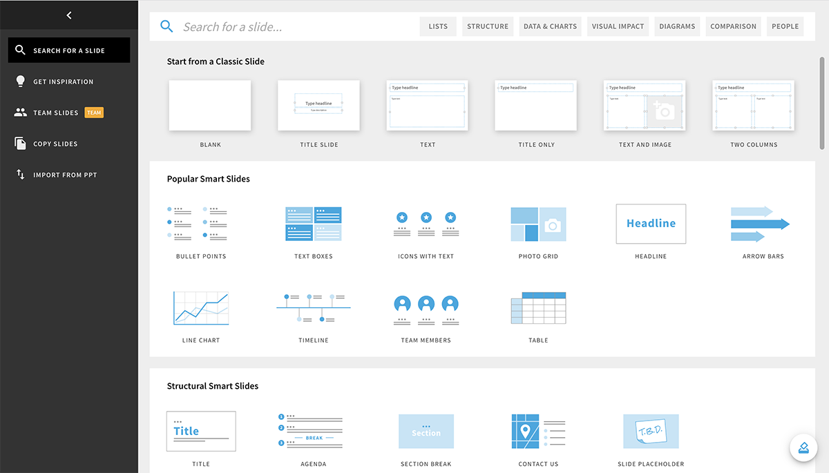Beautiful.aiのテンプレートのスクリーンショット。