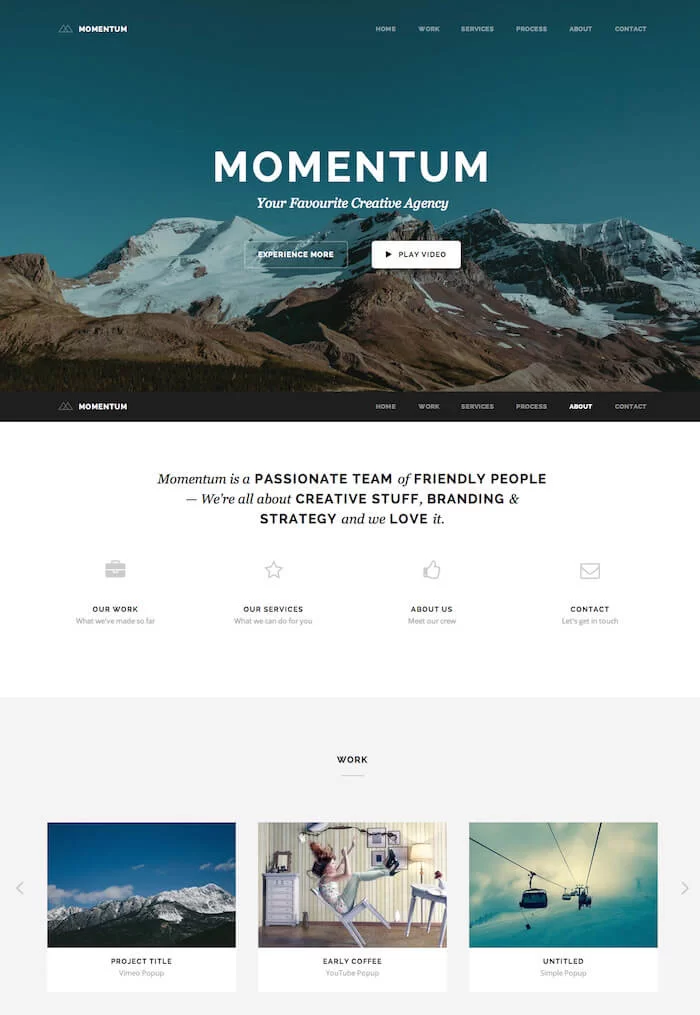 โมเมนตัม OnePage Joomla Template