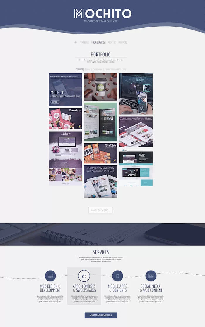 เทมเพลต Joomla Portfolio Mochito