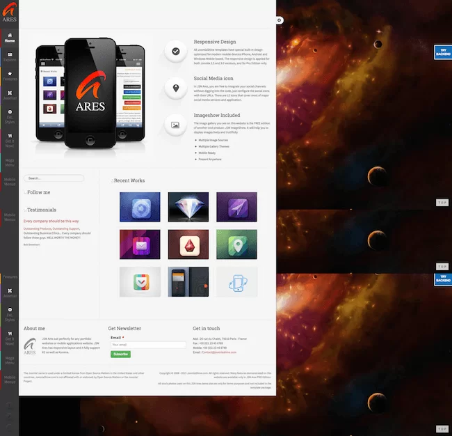เทมเพลต JSN Ares Joomla