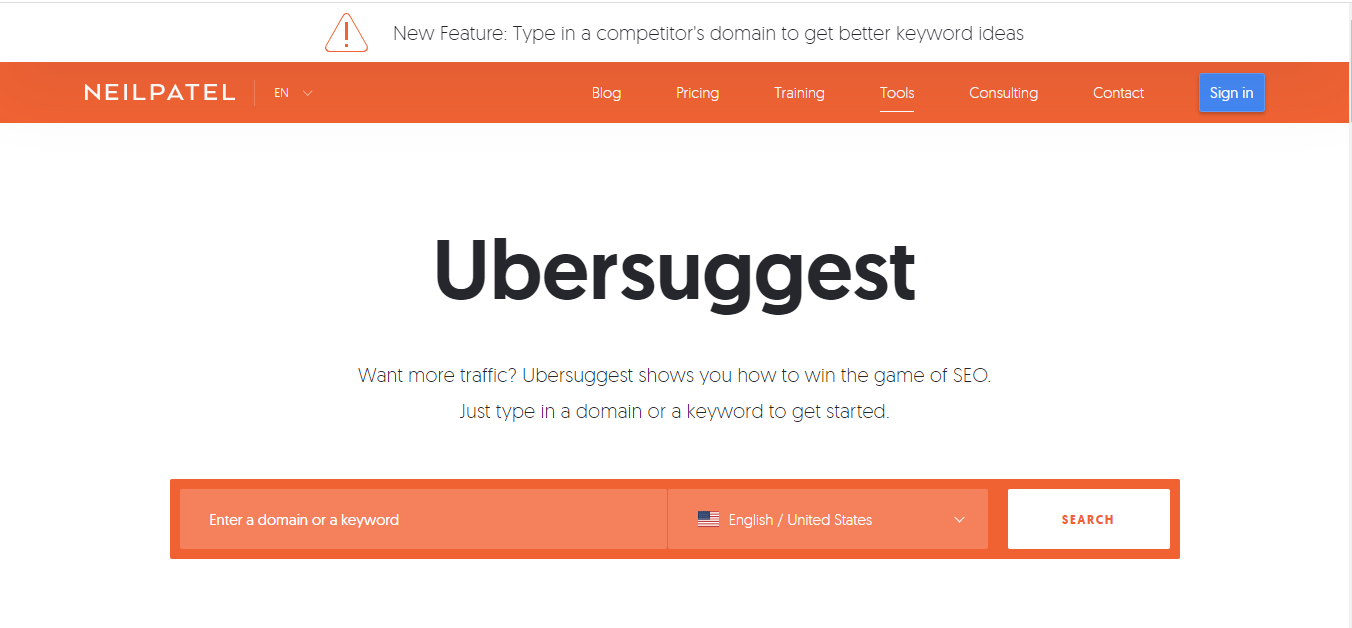 Ubersuggest Ücretsiz Anahtar Kelime Aracı