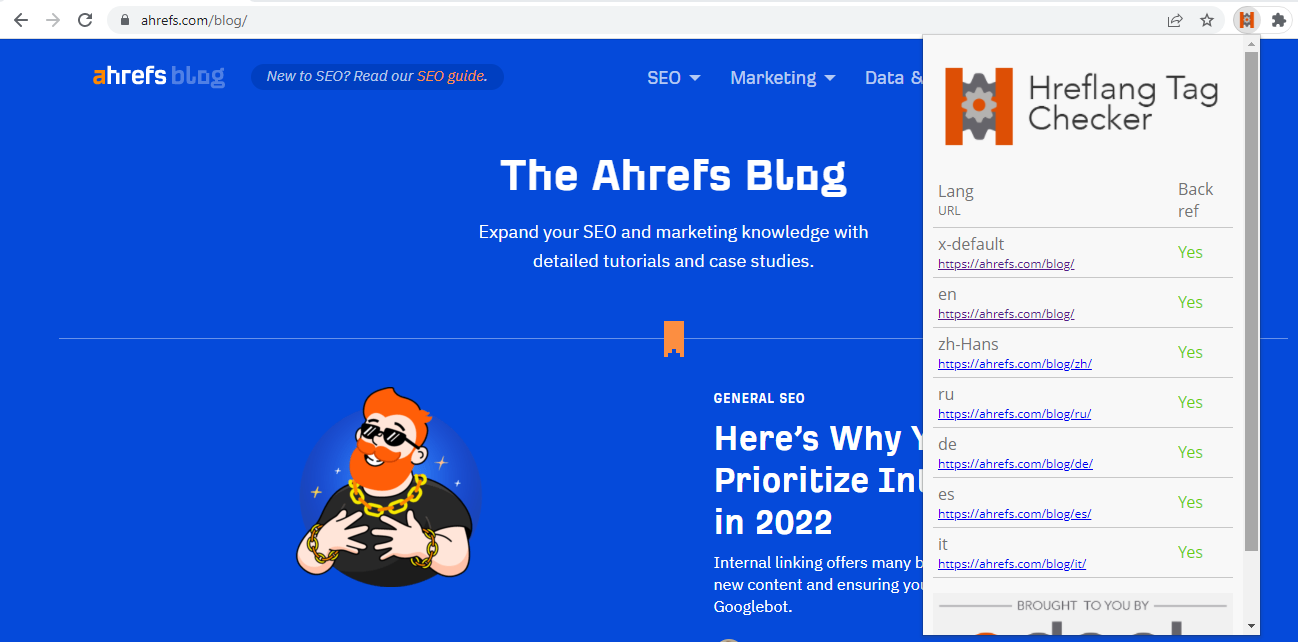 ملحق Hreflang Tag Checker