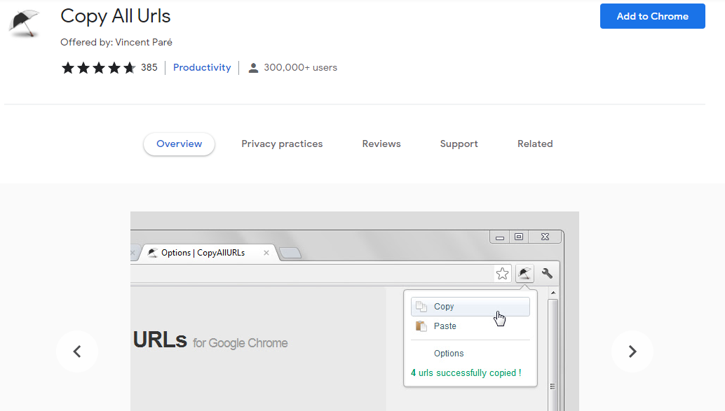نسخ كافة ملحق عناوين المواقع