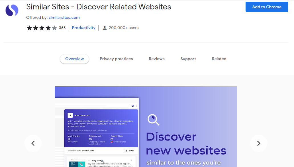 مواقع مماثلة Chrome Extension