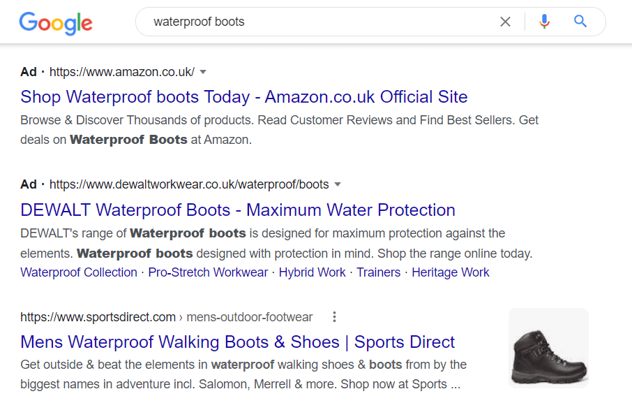 google-search-ads |簡単なアフィリエイト Example of ads in search results