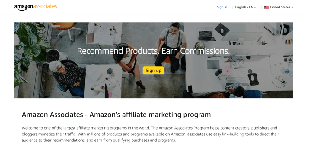 アマゾン-アフィリエイト-例|簡単なアフィリエイト Amazon is an example of a large company that offers an affiliate program.