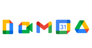 文档、Meet、Gmail、日历和云端硬盘(从左到右)。