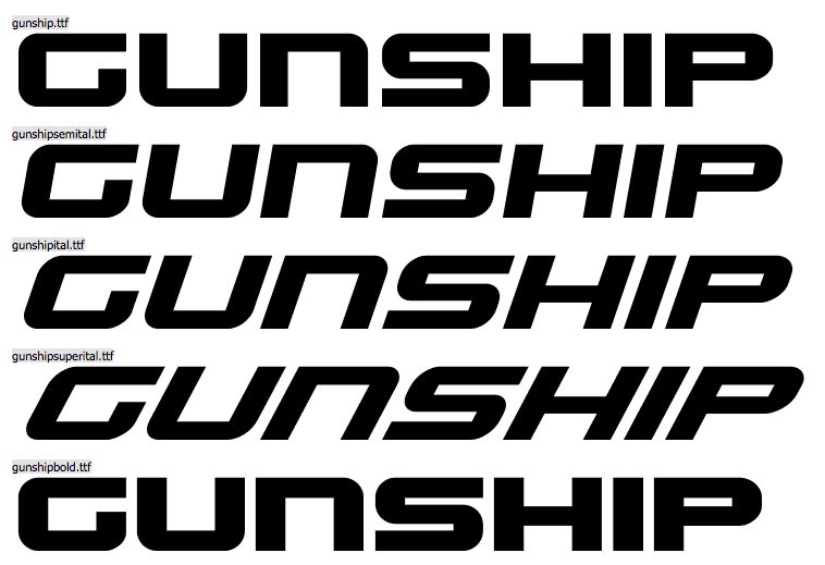 Gunship 字体