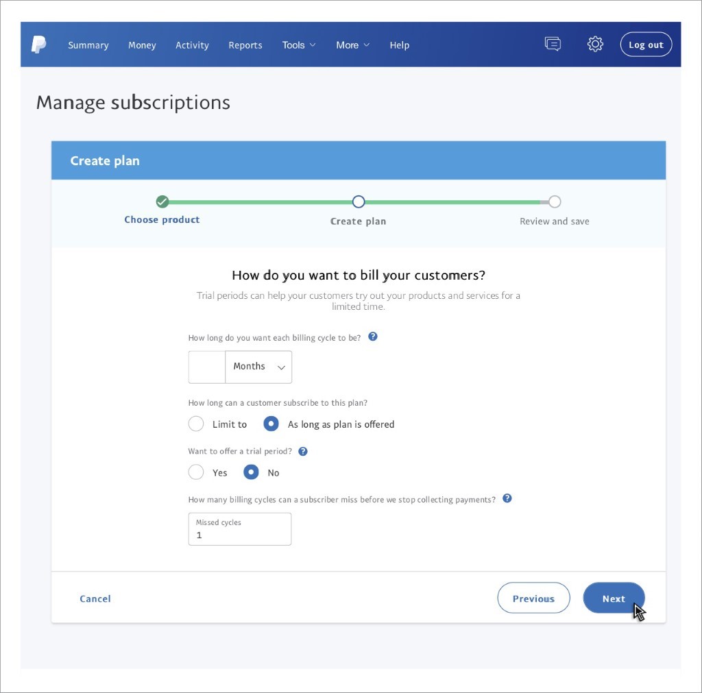 Configuración de suscripción de PayPal Paso 6