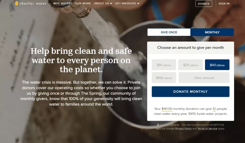 Acqua di beneficenza