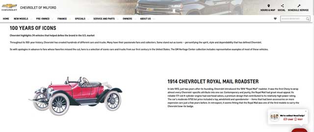 Beispiele für Langform-Content Chevrolet Roadster