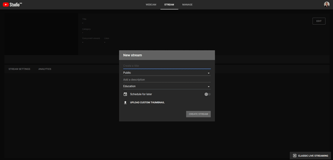 programación de transmisiones en vivo