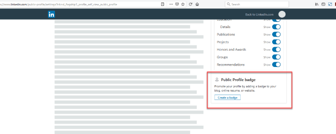 cara membuat lencana profil publik yang ditautkan
