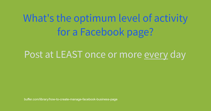 pagina aziendale di facebook con frequenza di pubblicazione ottimale
