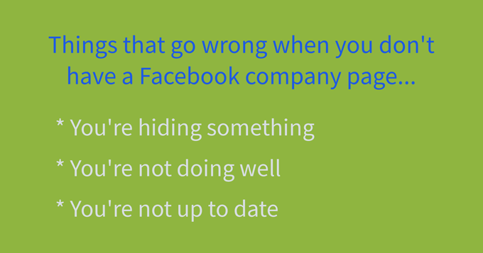 effetti di non avere una pagina facebook aziendale locale