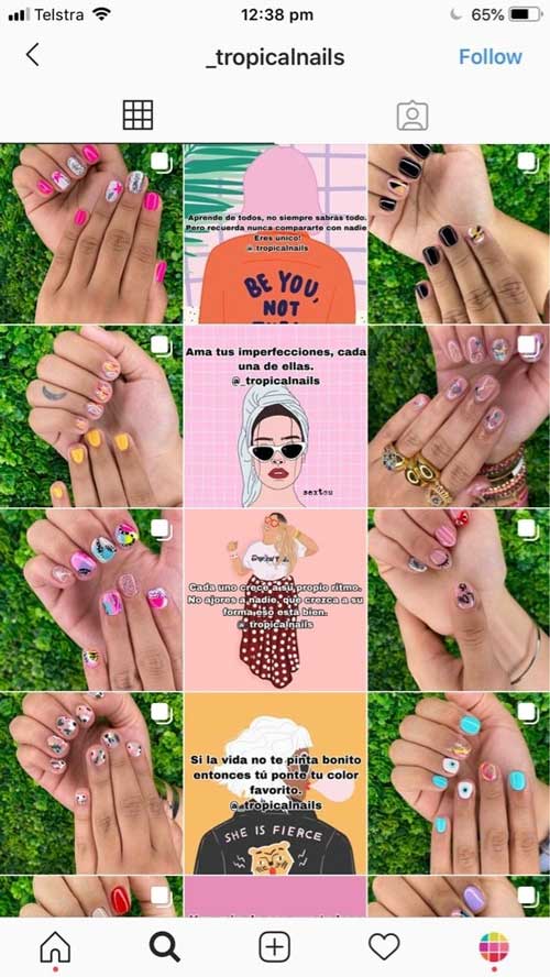 lokales instagram-konto der markenidentität