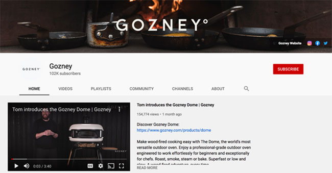 exemple de compte YouTube de marque