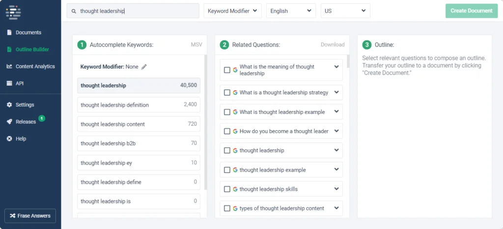 Frase for question research