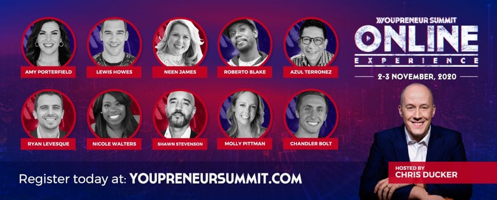 Línea de oradores de la experiencia en línea de Youpreneur Summit