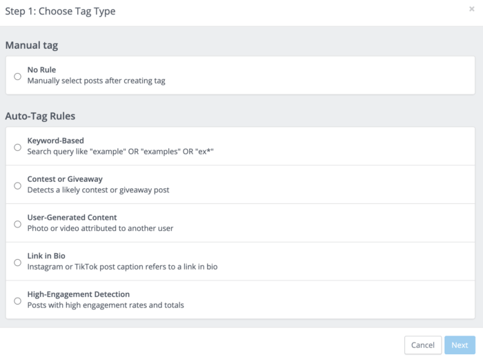ประเภทแท็กทั้งหมดที่มีอยู่ใน Rival IQ