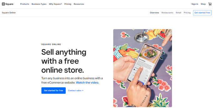 Cea mai bună platformă de comerț electronic pentru întreprinderi mici (comparație cu 8 platforme) 7 Sqaure online homepage