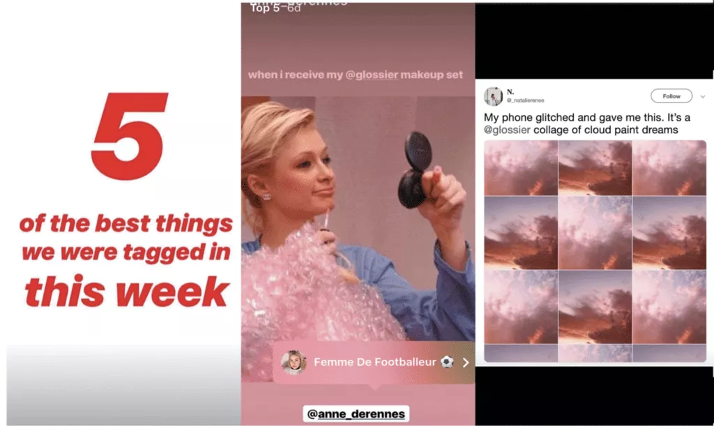 Glossier interagierte mit seinem 800.000-köpfigen Instagram-Netzwerk.