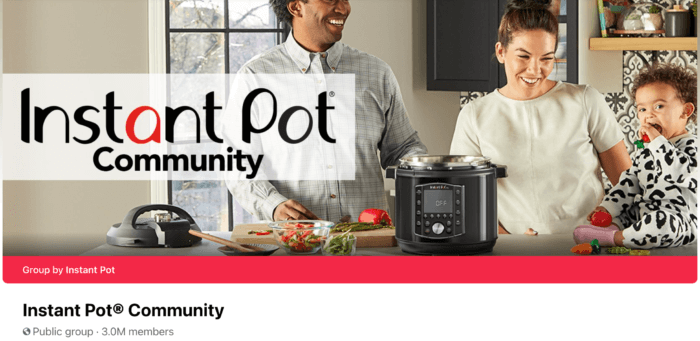 Instant Pot 社区 Facebook 群组标题显示该群组有 300 万成员