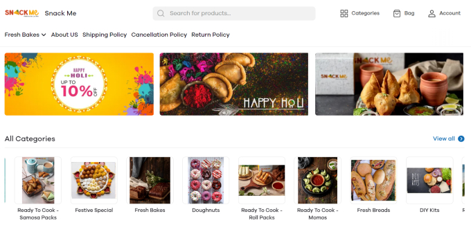 9 Cea mai bună platformă de comerț electronic pentru startup-uri - Comparație detaliată 2 Online bakery snackme